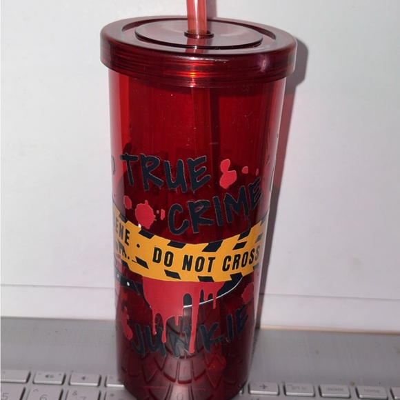 Other - Red True Crime Tumbler with Straw